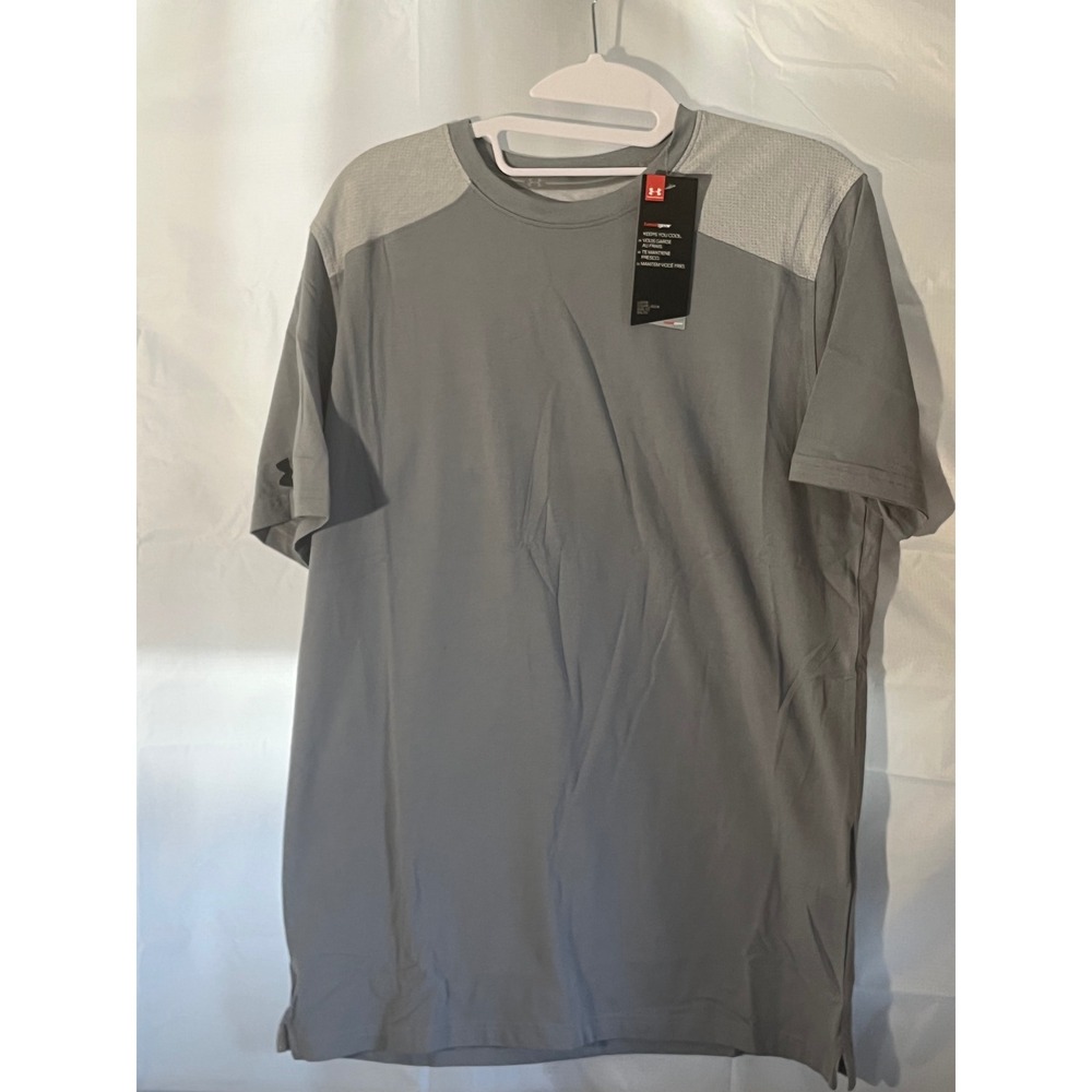 Under Armour Mens HeatGear Loose Fit T-Shirt Grey Short Sleeve 1343185 Small NWT